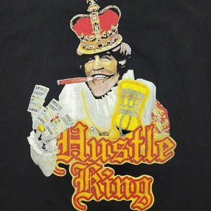 Icedout Clothing Hustle King Adult 2XL Black‎ Graphic Print T-Shirt